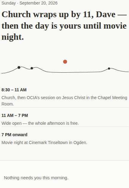 Morning newsletter example