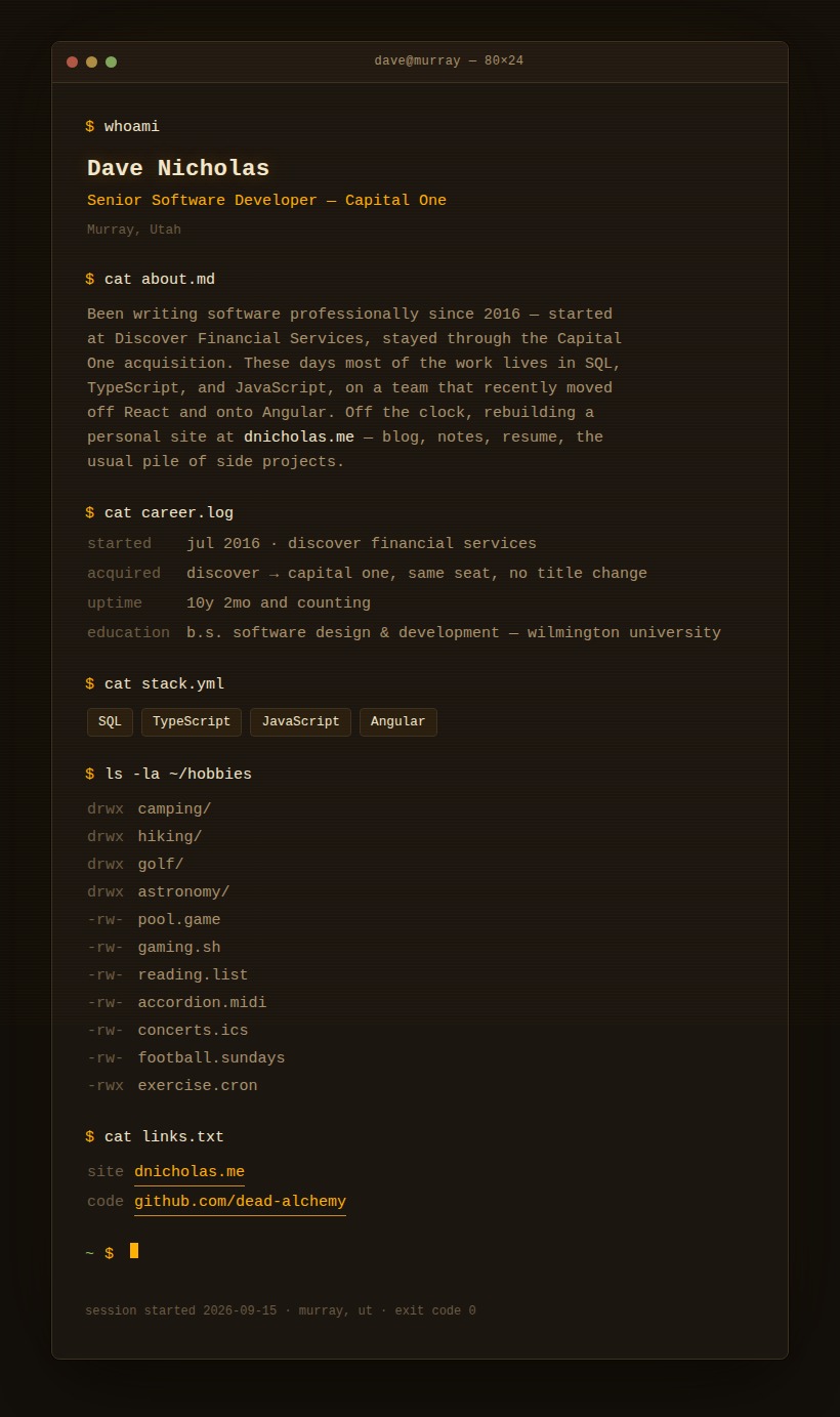 AI-generated terminal-themed redesign concept